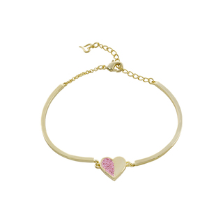 Women's Bracelet Princess 02L15-01687 Loisir Brass Gold Plated With Heart And Pink Glitter
