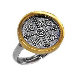 Women's Ring Konstantine's Coin Silver 925-Oxidation-Gold Plated 107100619.014