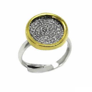 Women's Ring Phaistos Disc Silver 925-Oxidation-Gold Plated 107101654.014