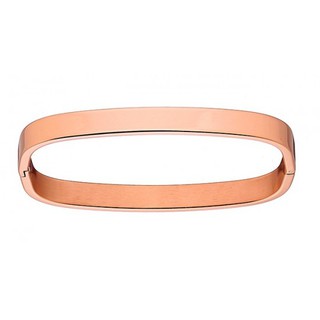 Women's Bangle Bracelet Glossy With Corners  Steel 316L Pink Gold IP N-000933R Artcollection