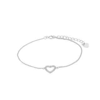 Women's Bracelet Silver 925 Heart Zircon  2A-BR459 Prince