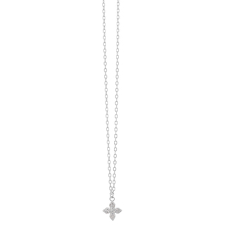 Women's Necklace Cross Silver 925 Rhodium Plated-Zircon 2A-KD436-1 Prince