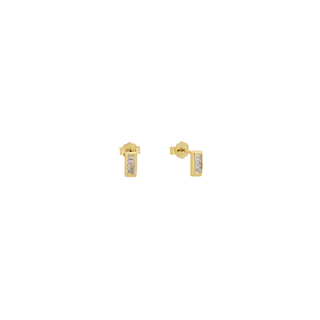 Women's Stud Earrings Silver 925 Zircon-Gold Plated 3A-SC632-3 Prince