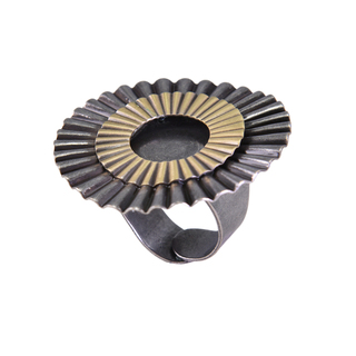 Women's Handmade Ring DA5096-BL-G EXNOVO  Bronze-Oxidation-Gold Plating