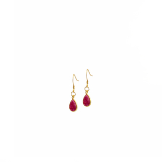 Women's Earrings Small Tear KRAMA JEWELS Silver 925-Gold Plated Briole Ruby KS00298