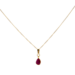 Women's Necklace Small Tear KRAMA JEWELS Silver 925-Gold Plated Briole Ruby KK00414