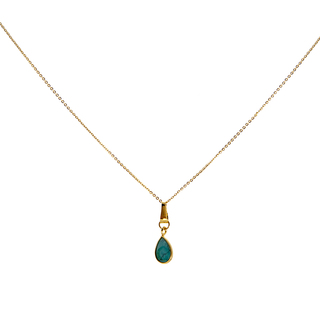 Women's Necklace Small Tear KRAMA JEWELS Silver 925-Gold Plated Briole Turquoise KK00411