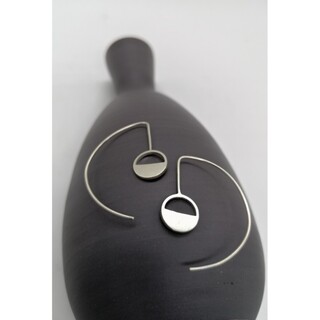 Women's Handmade Hoop Earrings "Miso" MS04 Art7702 Silver 925