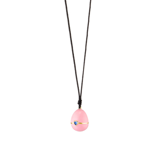 Women's Necklace Dreams 01L15-01790 Loisir Brass Gold Plated With Cord, Pink Enamel And Heart